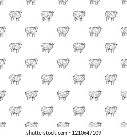 Sheep pattern seamless repeat background for any web design