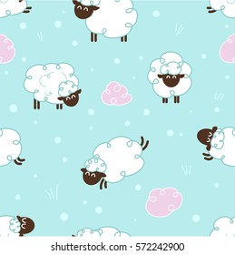 Sheep pattern - vector seamless