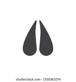 Sheep paw print vector icon. filled flat sign for mobile concept and web design. Sheep animal hoof print glyph icon. Symbol, logo illustration. Vector graphics