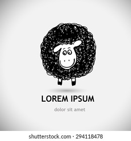 Sheep pen drawing. Vector