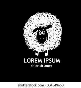 Sheep pen drawing. Vector