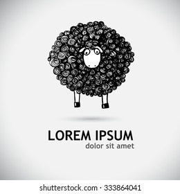 Sheep pen drawing. Vector