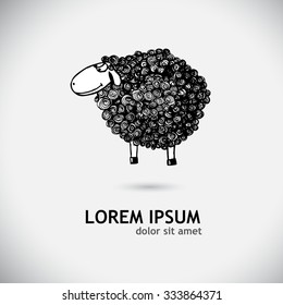 Sheep pen drawing. Vector