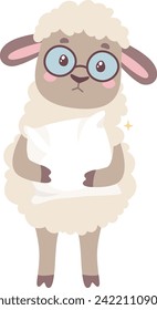 Sheep With Pillow Vector Illustration