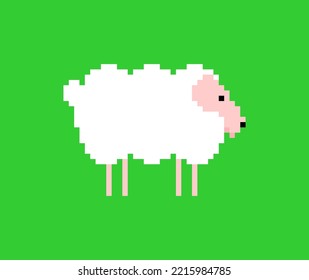 Sheep Pixel art. Lamb 8 bit. pixelated Vector illustration
