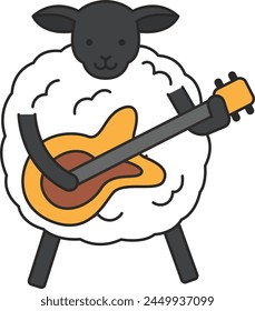 Sheep playing guitar and singing