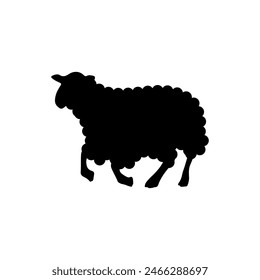 Sheep Playing vector or silhouette 