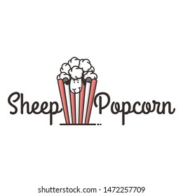 sheep popcorn logo temlate design