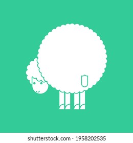 Sheep . Ram back. Animal vector illustration