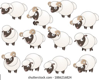 Sheep and ram figures. You can pose them easily with basic transformation.