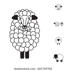 Sheep or ram icon, logo, template, pictogram. Trendy simple lamb or ewe symbol for market, internet, design, decoration
