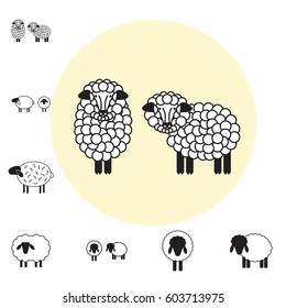 Sheep or Ram Icon, Logo, Template, Pictogram. Trendy Simple Lamb or Ewe Symbol for Market, Internet, Design, Decoration