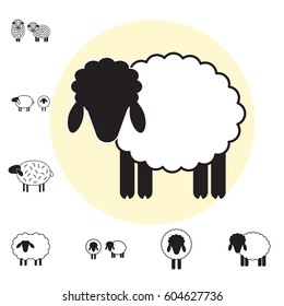 Sheep or Ram Icon, Logo, Template, Pictogram. Trendy Simple Lamb or Ewe Symbol for Market, Internet, Design, Decoration