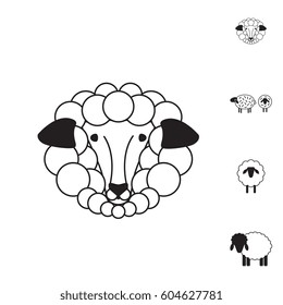 Sheep or Ram Icon, Logo, Template, Pictogram. Trendy Simple Lamb or Ewe Symbol for Market, Internet, Design, Decoration