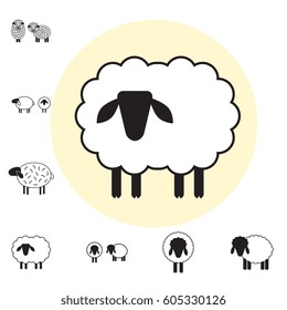 Sheep or Ram Icon, Logo, Template, Pictogram. Trendy Simple Lamb or Ewe Symbol for Market, Internet, Design, Decoration