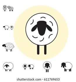 Sheep or Ram Icon, Logo, Template, Pictogram. Trendy Simple Lamb or Ewe Symbol for Market, Internet, Design, Decoration