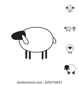 Sheep or Ram Icon, Logo, Template, Pictogram. Trendy Simple Lamb or Ewe Symbol for Market, Internet, Design, Decoration