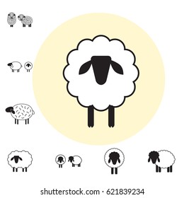 Sheep or Ram Icon, Logo, Template, Pictogram. Trendy Simple Lamb or Ewe Symbol for Market, Internet, Design, Decoration