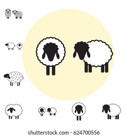 Sheep or Ram Icon, Logo, Template, Pictogram. Trendy Simple Lamb or Ewe Symbol for Market, Internet, Design, Decoration