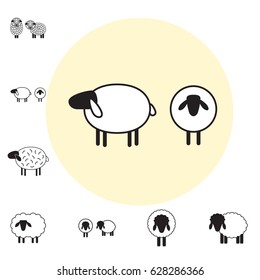 Sheep or Ram Icon, Logo, Template, Pictogram. Trendy Simple Lamb or Ewe Symbol for Market, Internet, Design, Decoration