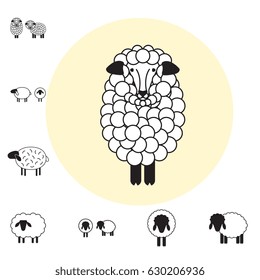 Sheep or Ram Icon, Logo, Template, Pictogram. Trendy Simple Lamb or Ewe Symbol for Market, Internet, Design, Decoration