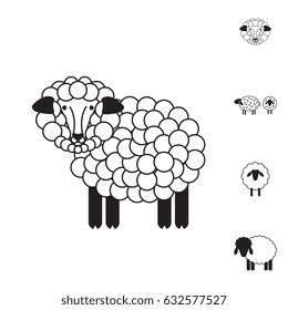 Sheep or Ram Icon, Logo, Template, Pictogram. Trendy Simple Lamb or Ewe Symbol for Market, Internet, Design, Decoration