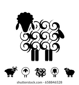 Sheep or Ram Icon, Logo, Template, Pictogram. Trendy Simple Lamb or Ewe Symbol for Market, Internet, Design, Decoration
