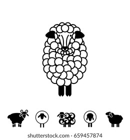 Sheep or Ram Icon, Logo, Template, Pictogram. Trendy Simple Lamb or Ewe Symbol for Market, Internet, Design, Decoration