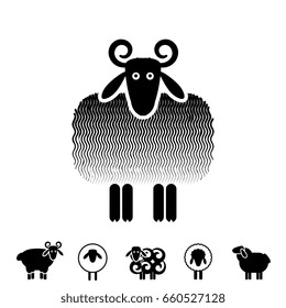 Sheep or Ram Icon, Logo, Template, Pictogram. Trendy Simple Lamb or Ewe Symbol for Market, Internet, Design, Decoration