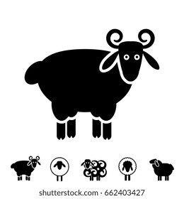 Sheep or Ram Icon, Logo, Template, Pictogram. Trendy Simple Lamb or Ewe Symbol for Market, Internet, Design, Decoration