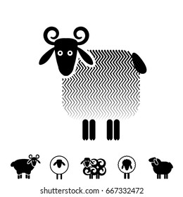 Sheep or Ram Icon, Logo, Template, Pictogram. Trendy Simple Lamb or Ewe Symbol for Market, Internet, Design, Decoration