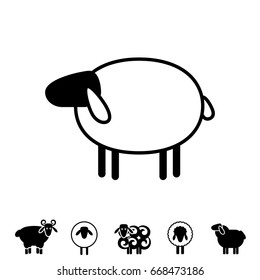 Sheep or Ram Icon, Logo, Template, Pictogram. Trendy Simple Lamb or Ewe Symbol for Market, Internet, Design, Decoration