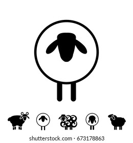 Sheep or Ram Icon, Logo, Template, Pictogram. Trendy Simple Lamb or Ewe Symbol for Market, Internet, Design, Decoration