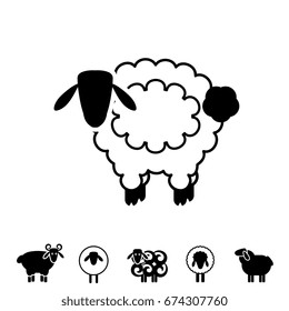 Sheep or Ram Icon, Logo, Template, Pictogram. Trendy Simple Lamb or Ewe Symbol for Market, Internet, Design, Decoration