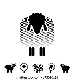 Sheep or Ram Icon, Logo, Template, Pictogram. Trendy Simple Lamb or Ewe Symbol for Market, Internet, Design, Decoration