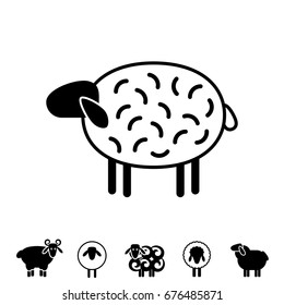 Sheep or Ram Icon, Logo, Template, Pictogram. Trendy Simple Lamb or Ewe Symbol for Market, Internet, Design, Decoration