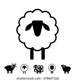 Sheep or Ram Icon, Logo, Template, Pictogram. Trendy Simple Lamb or Ewe Symbol for Market, Internet, Design, Decoration