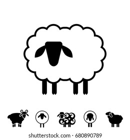 Sheep or Ram Icon, Logo, Template, Pictogram. Trendy Simple Lamb or Ewe Symbol for Market, Internet, Design, Decoration