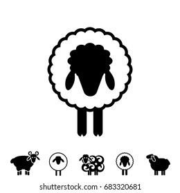 Sheep or Ram Icon, Logo, Template, Pictogram. Trendy Simple Lamb or Ewe Symbol for Market, Internet, Design, Decoration