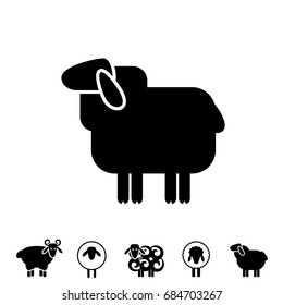 Sheep or Ram Icon, Logo, Template, Pictogram. Trendy Simple Lamb or Ewe Symbol for Market, Internet, Design, Decoration