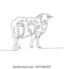 sheep, ram, livestock one line art. Continuous line drawing of farm, nature, agriculture, farm animals, rural life, ranch.