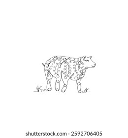 sheep, ram, livestock one line art. Continuous line drawing of farm, nature, agriculture, farm animals, rural life, ranch