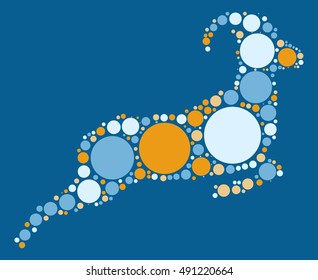 sheep ram shape vector design by color point