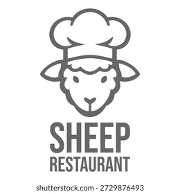 Schafrestaurant flach minimalistisch Logo-Design
