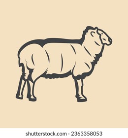 Sheep Retro vector Stock Illustration