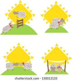 Sheep and Romance - cute vector illustration of sheep in relationship. Eps10