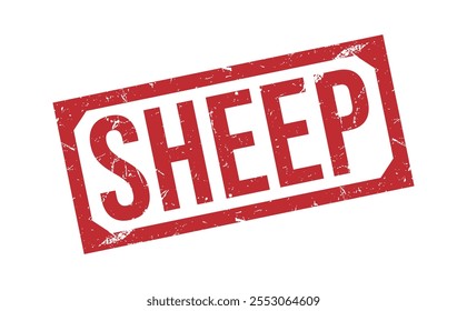 ILUSTRACIÓN VECTORIAL de sello de goma de oveja sobre fondo blanco