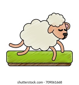 Sheep running cartoon