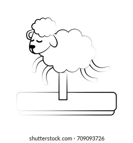 Sheep running cartoon