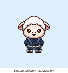 Oveja Samurai Cute Creative Kawaii Logo de Mascota